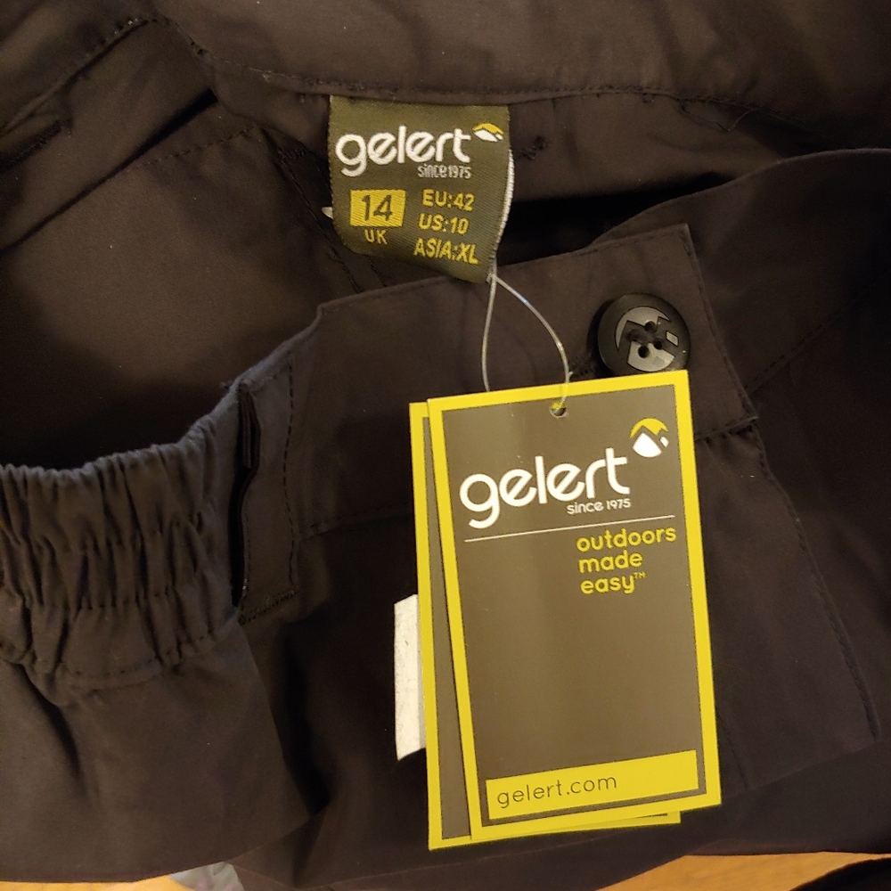 Gelert black hiking pants US size 10 NWT